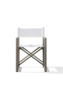 Jedálenská stolička "Nai Harn" biela tkanina a hliník taupe