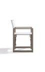 Cadira de menjador "Nai Harn" teixit blanc i taupe d'alumini