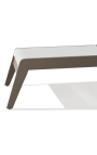 Chaise longue "Nai Harn" tissu blanc et aluminium taupe