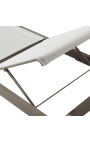 Sėdynės "Nai Harn" balta audinys ir aliuminio taupe spalva
