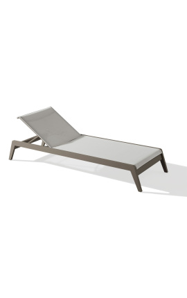 Sun lounger "Nai Harn" bézs szövet és alumínium taupe szín