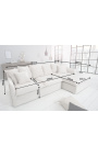 Ecksofa 255 cm CELESTE beige gerollt Samt