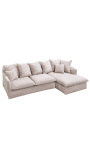 Corner sofa 255 cm CELESTE beige curled velvet