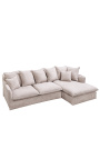 Hjørne sofa 255 cm CELESTE beige curled velvet