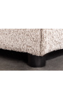 Large square bench 100 cm CELESTE in curled beige velvet