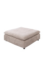 Large square bench 100 cm CELESTE in curled beige velvet