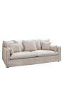 Sofa 3 places CELESTE curled beige velvet