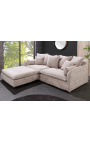 Sofa 3 places CELESTE curled beige velvet