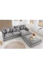 Ecksofa 255 cm CELESTE graues Leinen