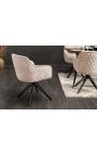 Set of 2 dining chairs "Euphoric" design in greige velvet