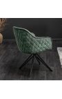 Ensemble de 2 chaises de repas "Euphoric" design en velours vert foncé