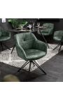 Ensemble de 2 chaises de repas "Euphoric" design en velours vert foncé