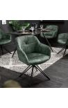 Set of 2 dining chairs Euphoric design in dark green velvet