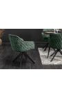 Conjunto de 2 cadeiras de jantar "Euforia" design em veludo verde escuro