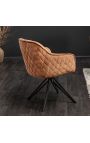 Ensemble de 2 chaises de repas "Euphoric" design en velours caramel