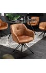 Ensemble de 2 chaises de repas "Euphoric" design en velours caramel