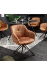 Conjunto de 2 cadeiras de jantar design Euphoric em veludo caramelo