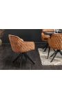 Ensemble de 2 chaises de repas "Euphoric" design en velours caramel