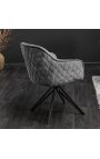 Ensemble de 2 chaises de repas "Euphoric" design en velours gris foncé