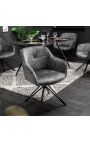2 spisesteder "Euphorisk" design i mørk grå velvet