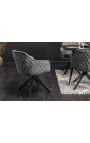 Ensemble de 2 chaises de repas "Euphoric" design en velours gris foncé