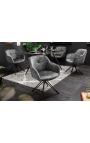 Ensemble de 2 chaises de repas "Euphoric" design en velours gris foncé