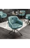 Set van 2 eetstoelen Euphoriek ontwerp in benzine blauw velvet