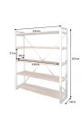 Scaffale in teak riciclato con 5 ripiani e struttura in acciaio inox