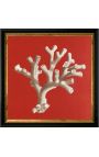 Square engraving of a coral with black and golden frame 30 x 30 - Model 2