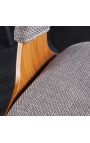 Chaise de bar design "Bale" en frêne et tissu texturé gris