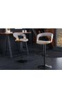 Design bar chair "Bale" ash wood and textured grey fabric