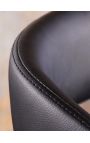 Design bar chair "Bale" walnut and black leatherette