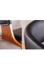 Design bar chair "Bale" walnut and black leatherette