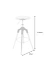 Industrial metal style bar stool silver, rotative and height-adjustable