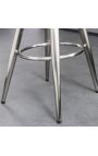 Индустриален метален барни столчета сребро, въртящи се и регулируеми на височина