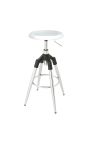 Industrial metal style bar stool chromed, rotating and height-adjustable