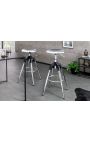 Industrial metal style bar stool chromed, rotating and height-adjustable