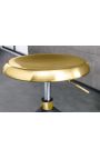 Индустриален метален барни стол златен, въртящ се и регулируем на височина