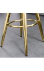 Průmyslová kovová barová stolička zlatá, otočná a výšková