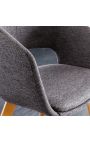 Joc de 2 cadires de menjador "Madrid" disseny en vellut gris