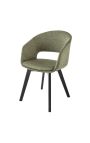 Ensemble de 2 chaises de repas "Youkina" design en tissu vert