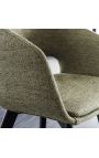Zestaw z 2 krzesłami jadalnymi "Youkina" projekt w zielonej tkaninie
