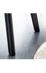Nabor dveh jedilnih stolov "Youkina" oblikovanje iz sive suede tkanine