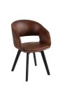 Joc de 2 cadires de menjador "Youkina" disseny en tela de xocolata antelina