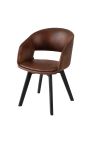 2 valgomųjų kėdžių rinkinys "Youkina" dizainas iš šokolado audinio