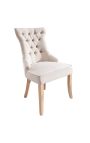 Conjunto de 2 sillas en lino y madera natural con anillo en la espalda