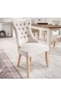 Ensemble de 2 chaises en lin et bois naturel avec anneau dans le dos