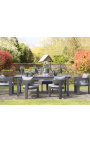 Chaise de repas "Aruba" tissu gris clair et aluminium gris anthracite