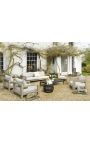 Grand fauteuil "Aruba" tissu couleur taupe et aluminium taupe