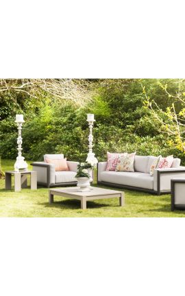 Stort kaffebord &quot;Nai Harn&quot; aluminium Taupe-farge